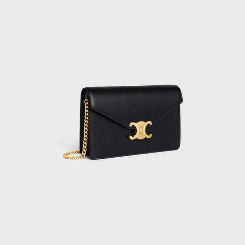 WALLET ON CHAIN MARGO IN SHINY CALFSKIN BLACK - Image 2